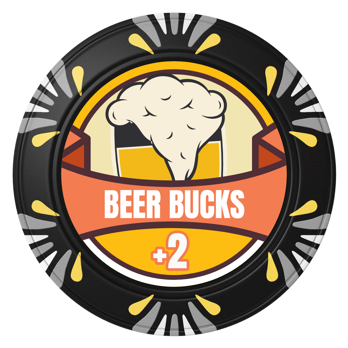 Banner Brew Clay Poker Chips - Black / Macau / 40mm - Front