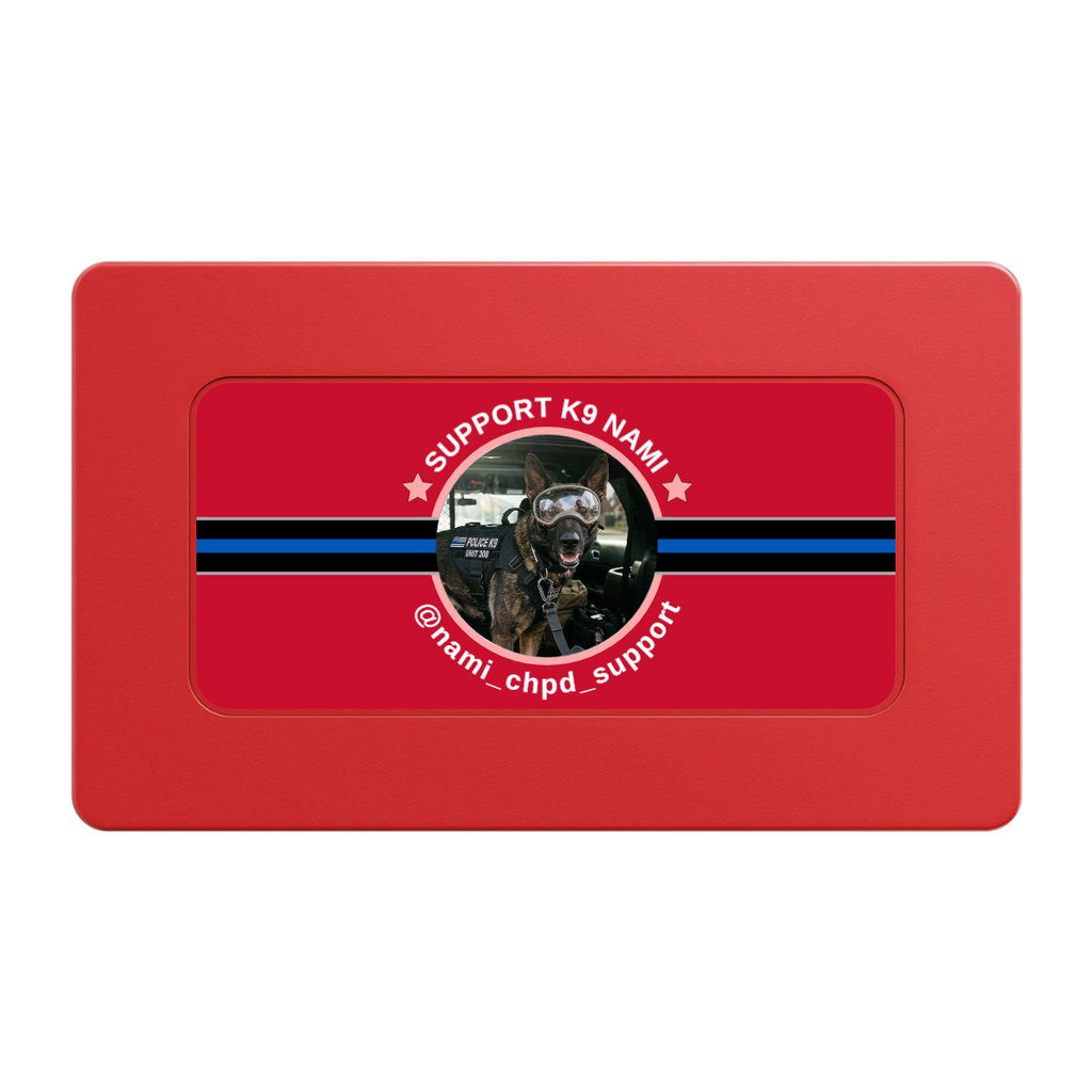 Police Department K9 #02 Rectangular Poker Chip Plaques - Red - Front