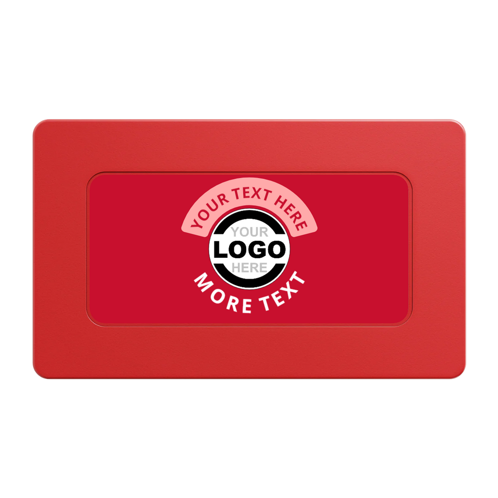 Two Tone Logo Rectangular Poker Chip Plaques - Red - Front