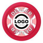Alan Baker 4-2S A 2" Composite Dealer Button - Red - Back