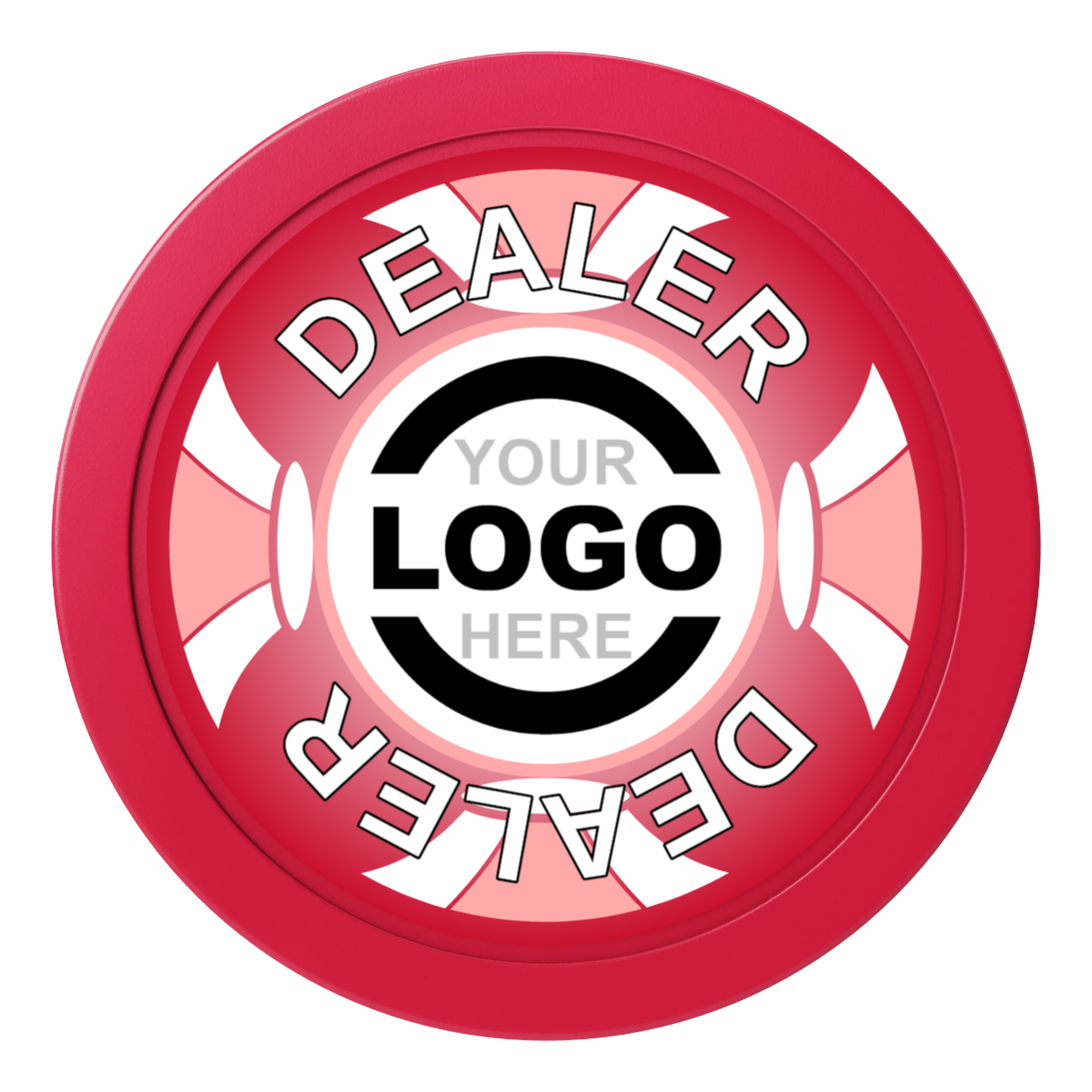 Alan Baker 4-2S A 2" Composite Dealer Button - Red - Back