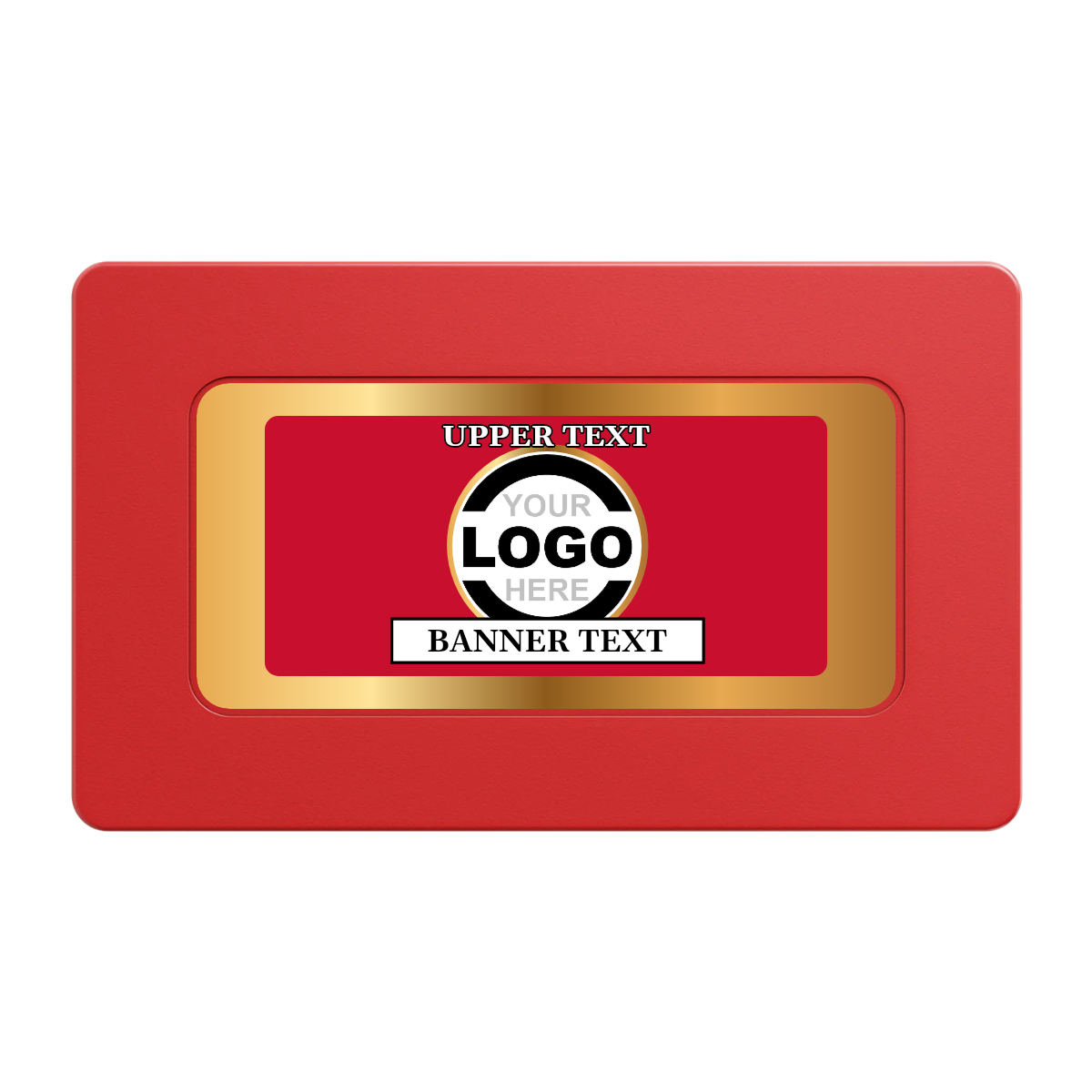 Stamp of Approval Rectangular Poker Chip Plaques - Red - Back
