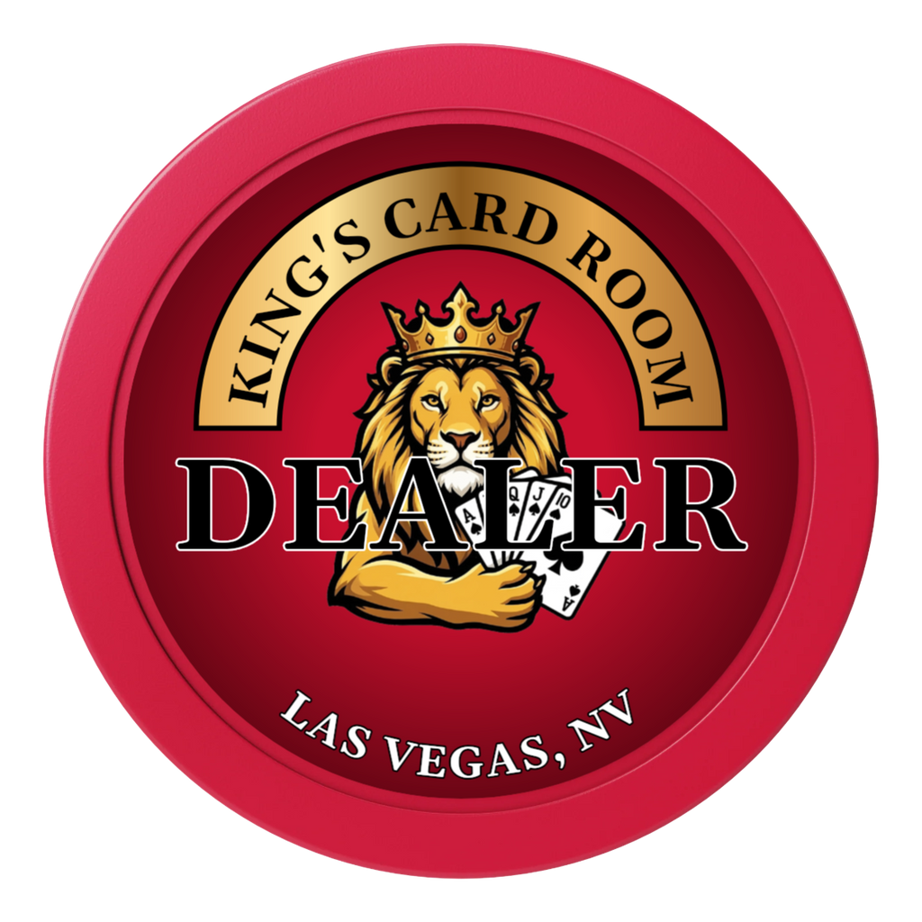 King's Card Room 2" Composite Dealer Button - Red - Back