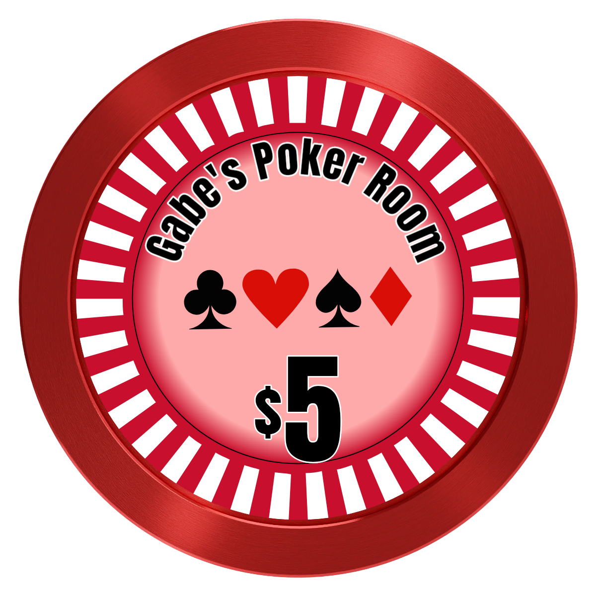 Gabe's Poker Room Aluminum Poker Chips - Red - Back