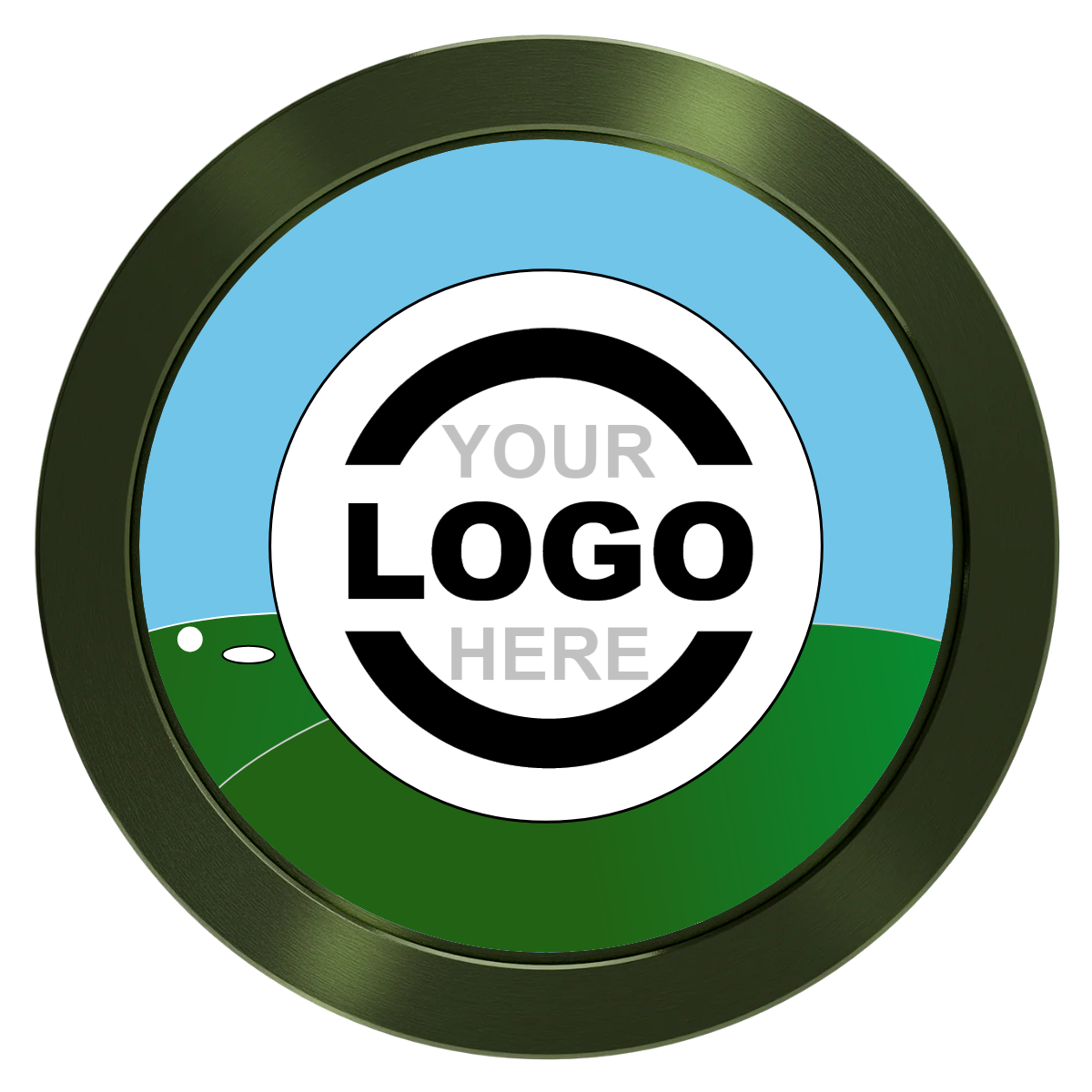Going Golfing Today Aluminum Poker Chips - Green - Back
