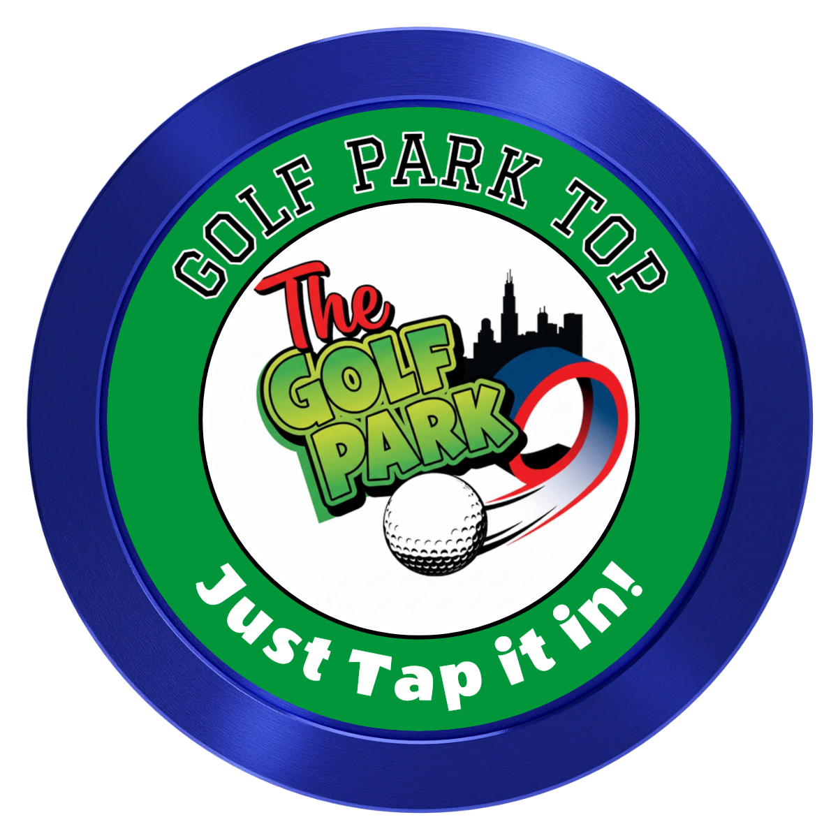 Golf Slogan Aluminum Poker Chips - Blue - Back