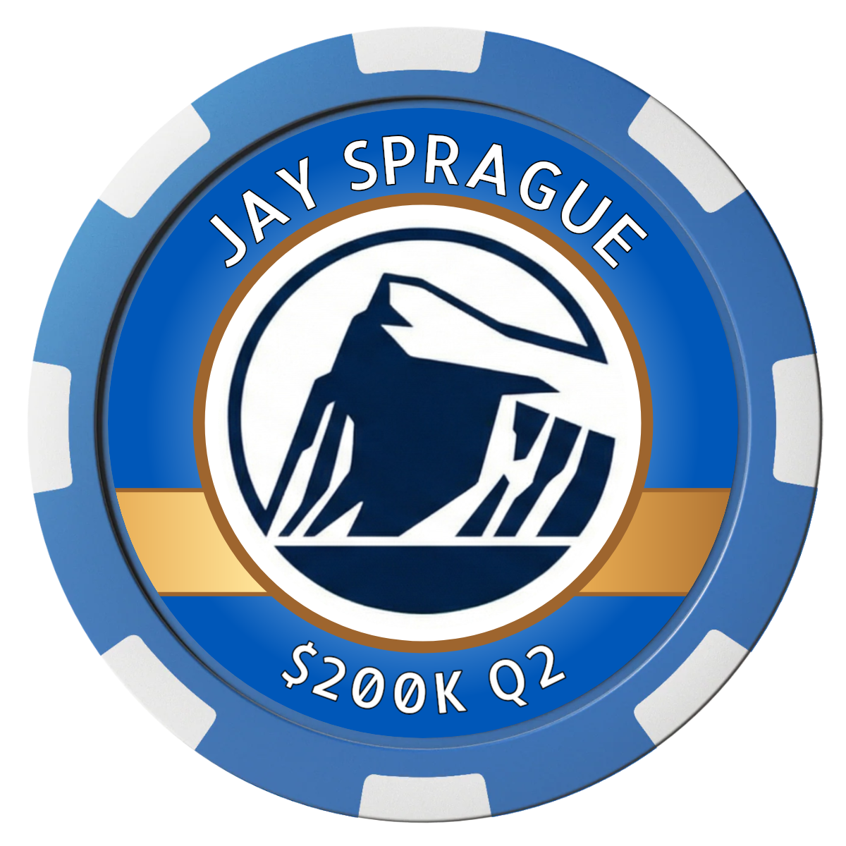 Top Sales Performer Composite Poker Chips - Blue / 8 Spot - Back