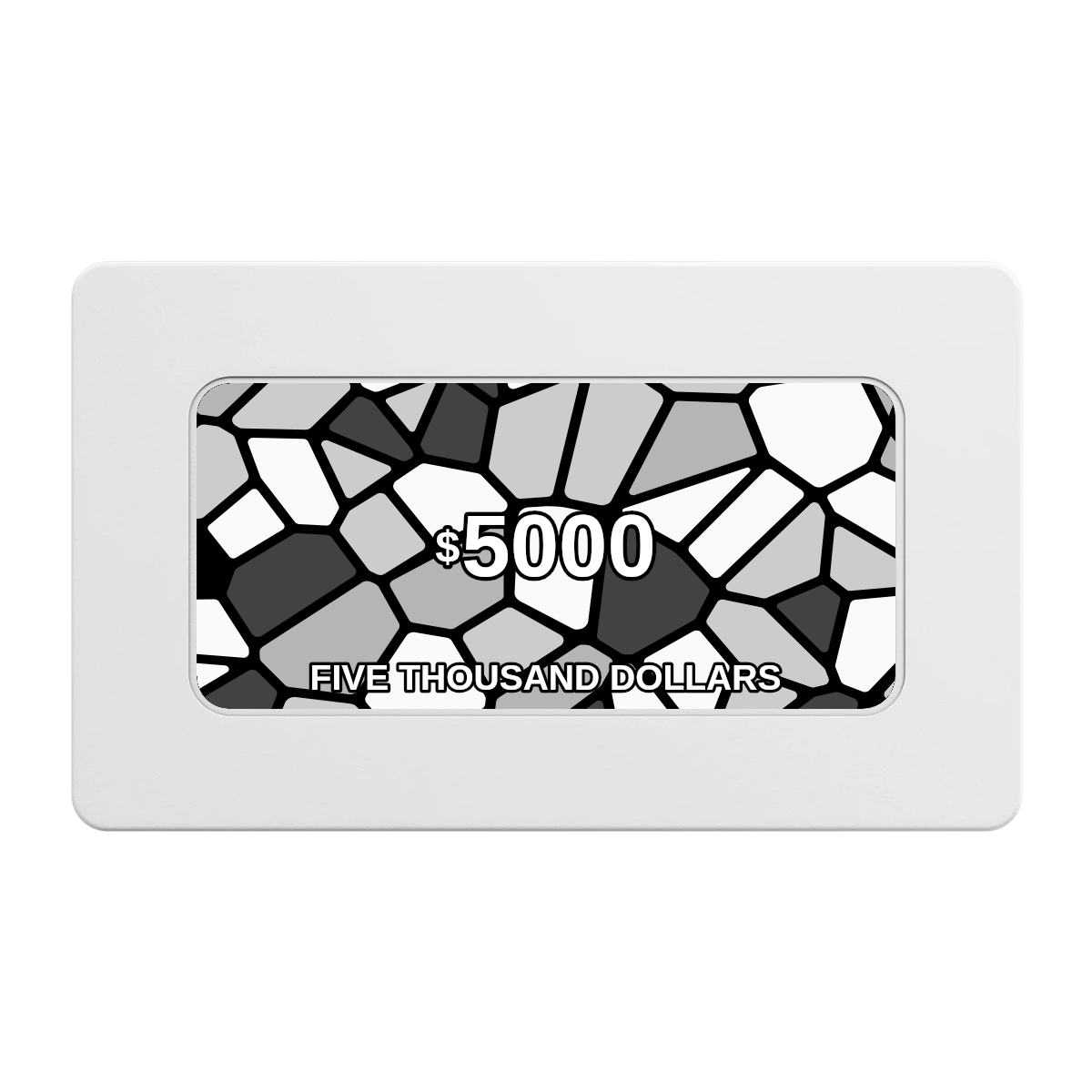 Stained Glass Rectangular Poker Chip Plaques - White - Front