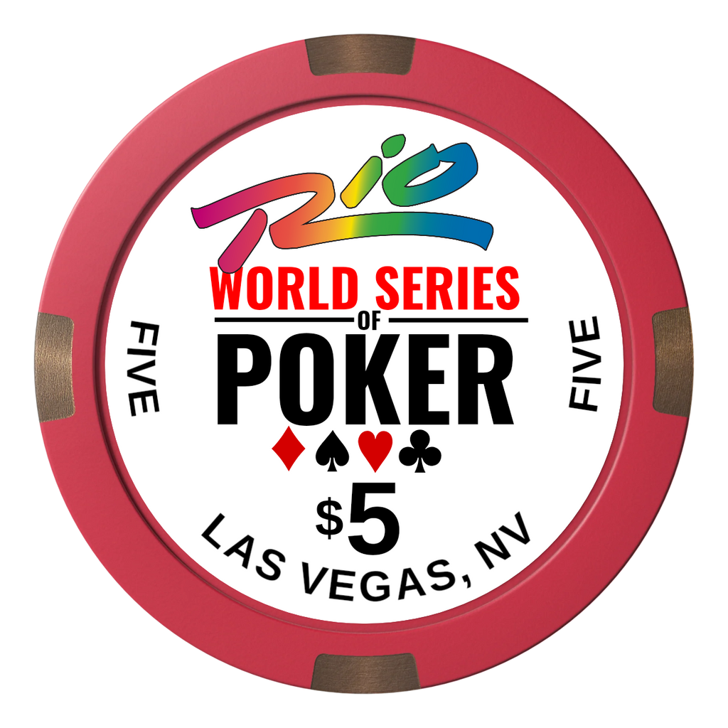 WSOP Composite & Metal Hybrid Poker Chips - Red / 4 Spot - Back