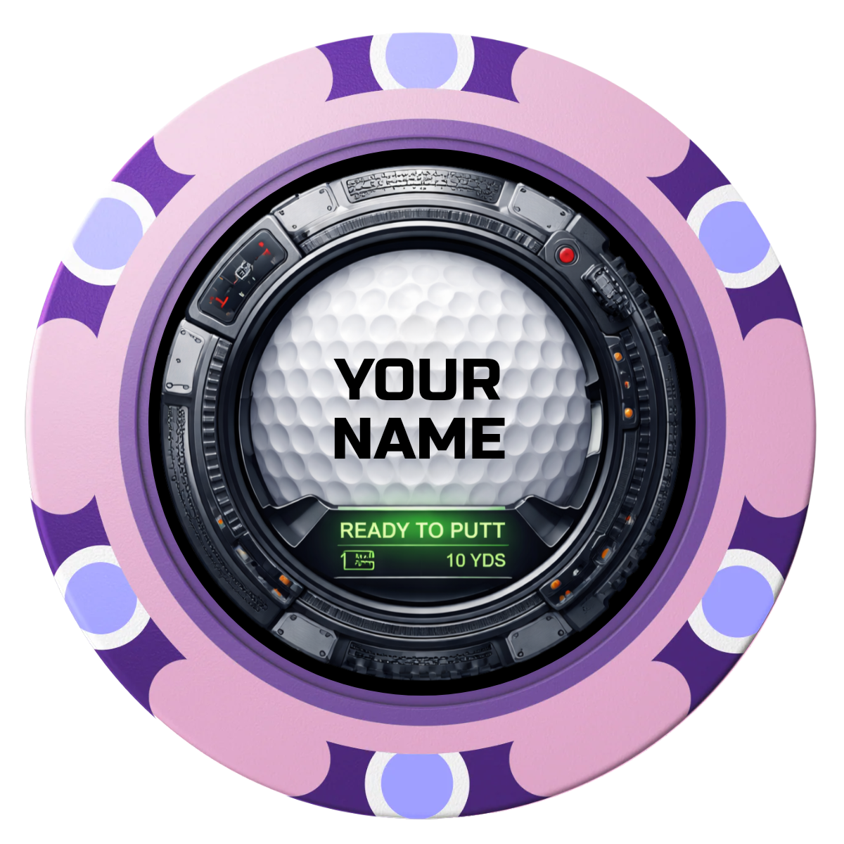 Auto Marked IV Clay Poker Chips - Pink / Monte Carlo / 40mm - Front