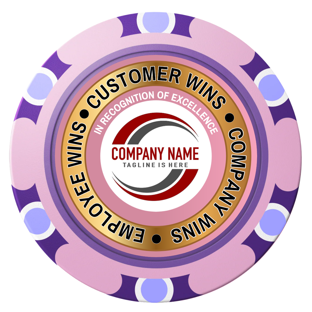 Gold Standard Clay Poker Chips - Pink / Monte Carlo / 40mm - Front