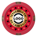 Texas Hold Em' Composite & Metal Hybrid Poker Card Protectors - Red - Back