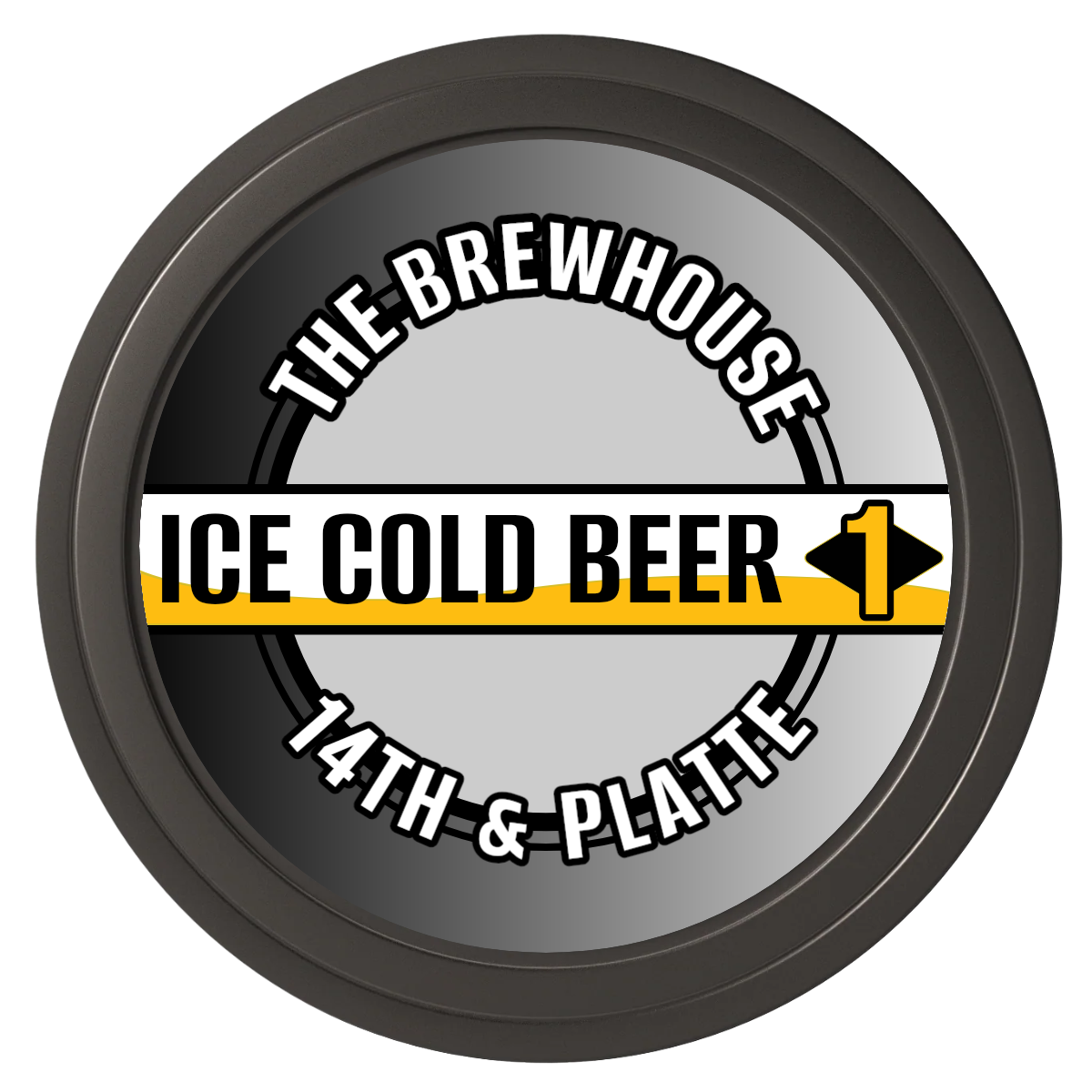 Ice Cold Beer Drink Token Composite Poker Chips - Black / Solid - Front