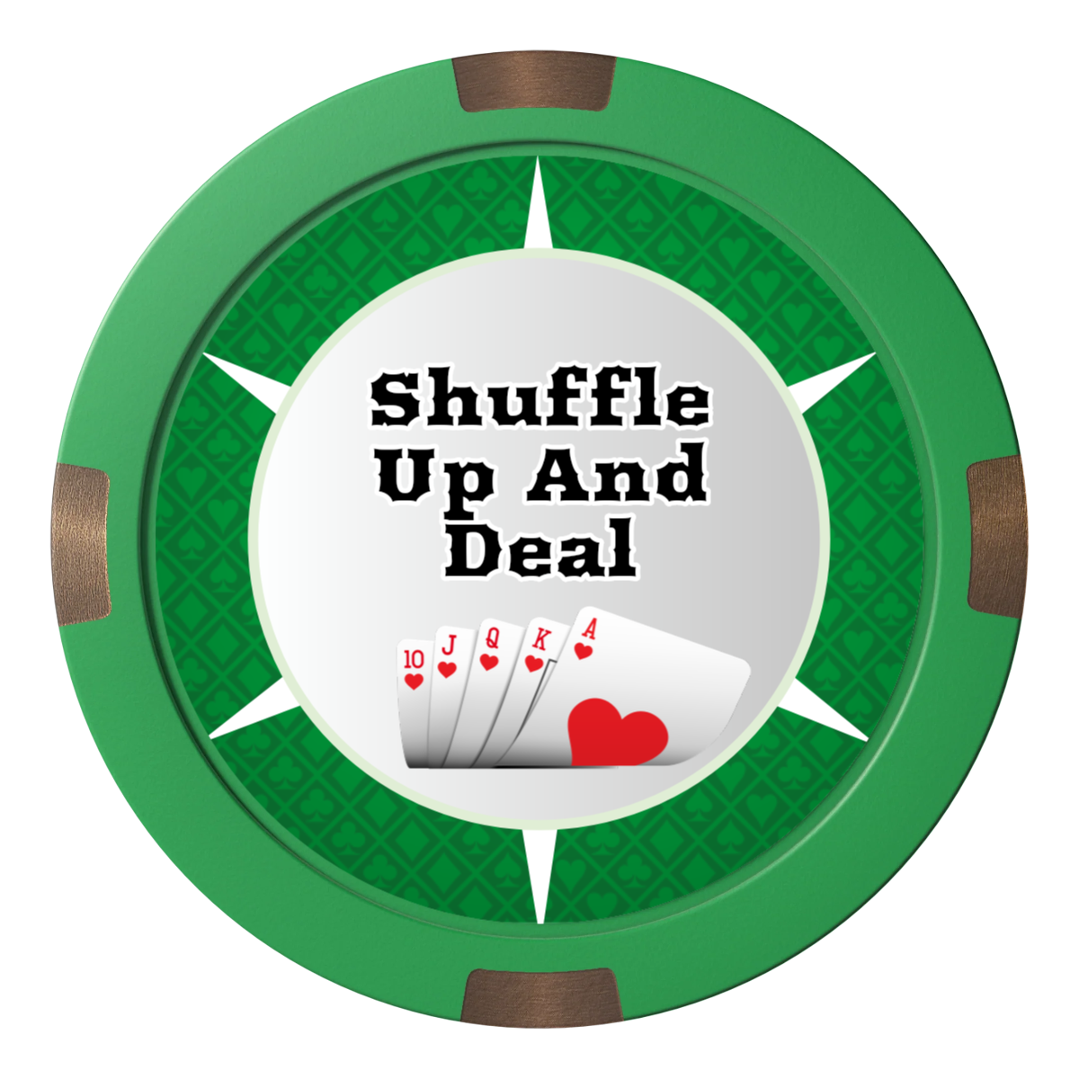 Cheyne's Card Room Composite & Metal Hybrid Poker Card Protectors - Green - Front