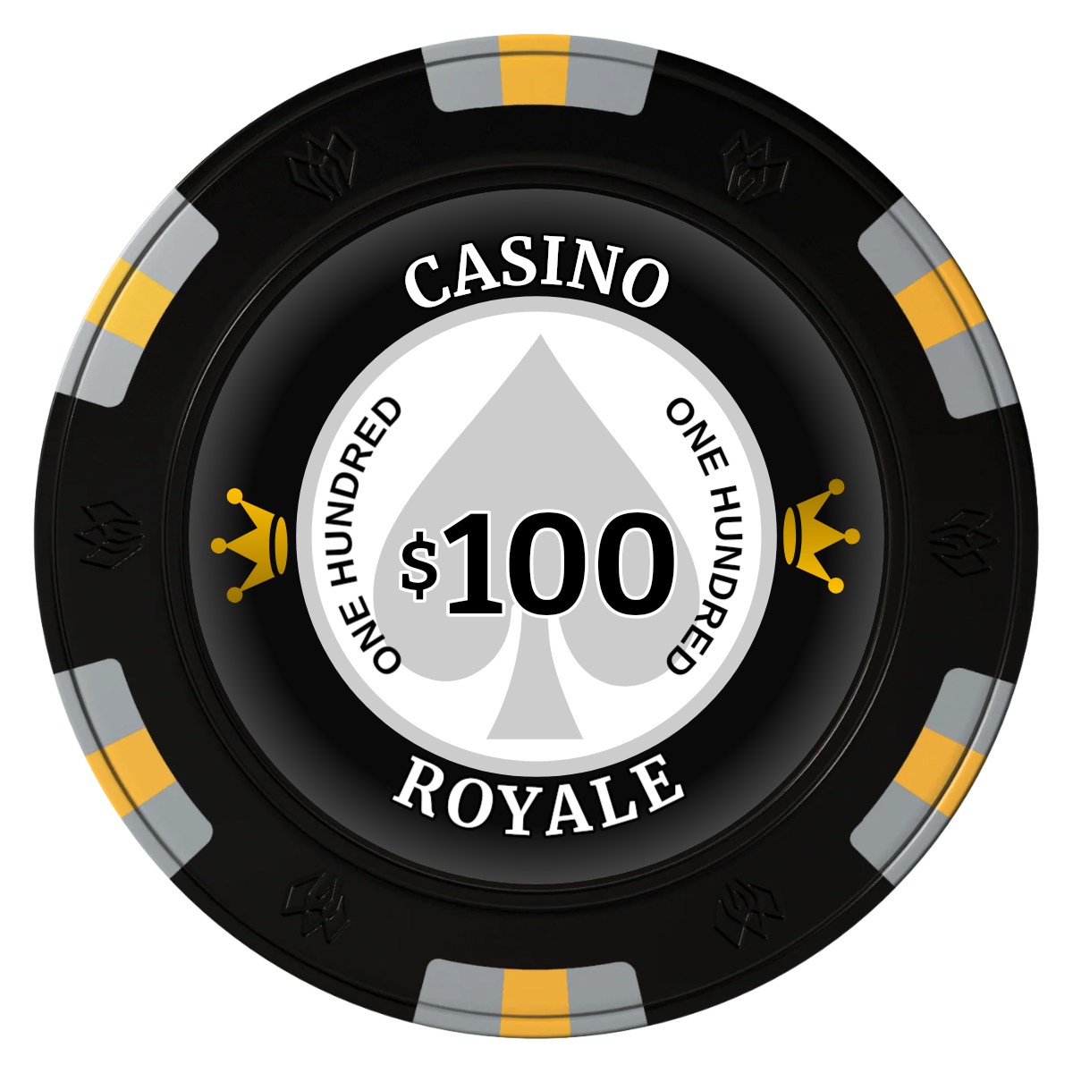 Casino Royale Clay Poker Chips - Black / 6 Spot Gem / 40mm - Back