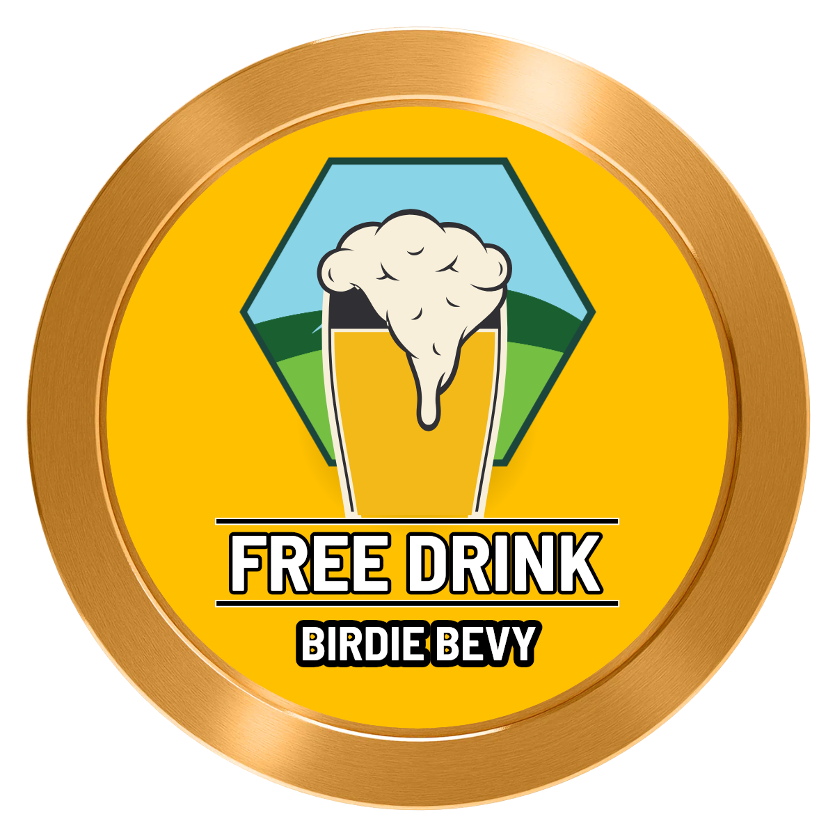 Birdy Bevy Aluminum Poker Chips - Gold - Back