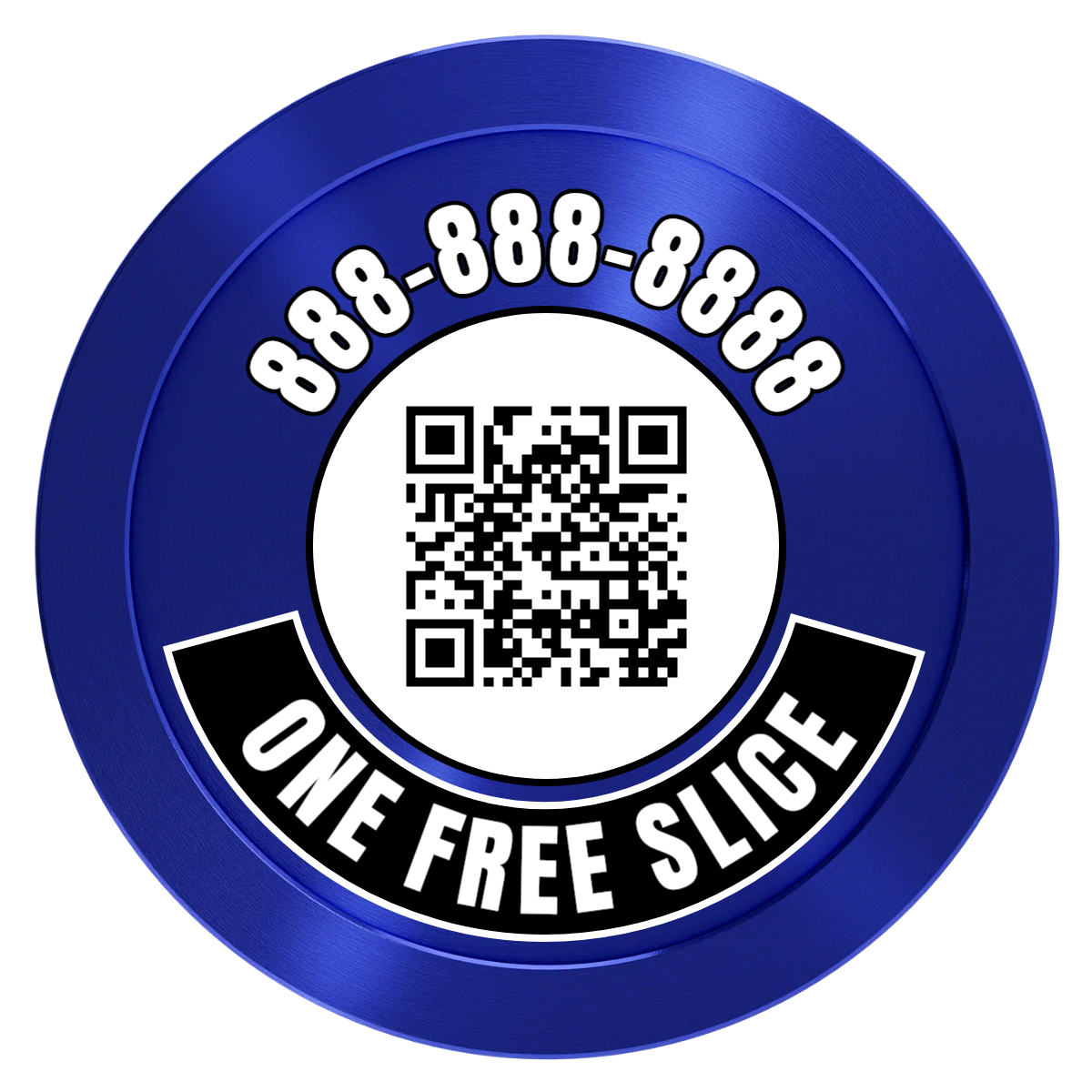 Brew Pub or Pizzeria with Logo Aluminum Poker Chips - Blue - Back