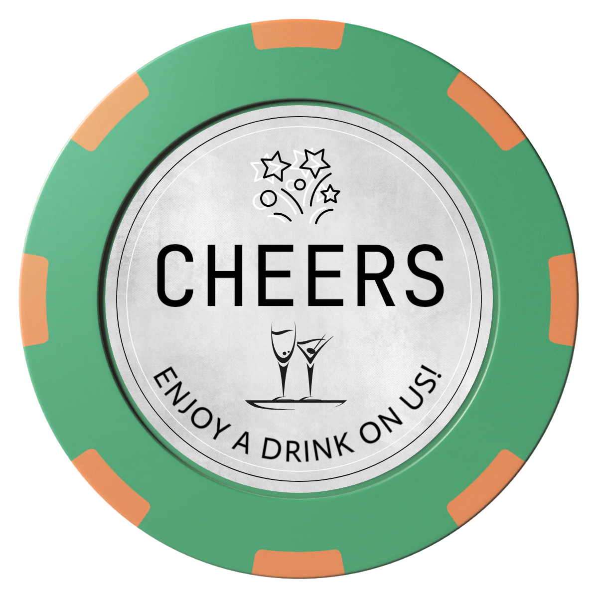 Chique Wedding Token Clay Poker Chips - Green / 8 Spot (2 Tone) / 40mm - Front