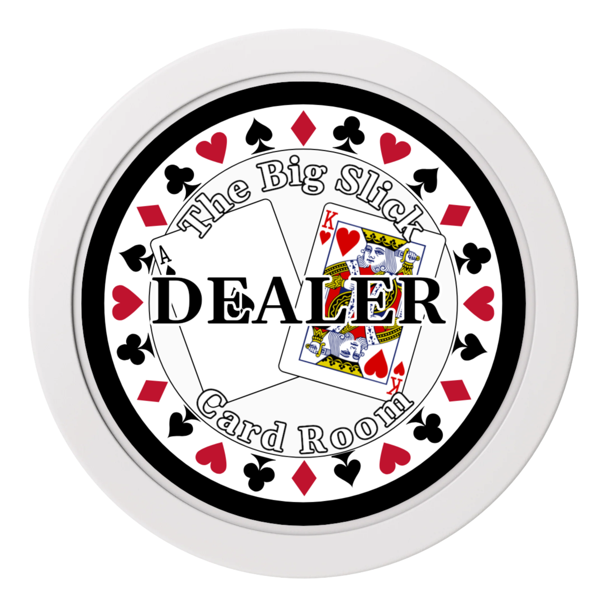 AK Big Slick 2" Composite Dealer Button - White - Front