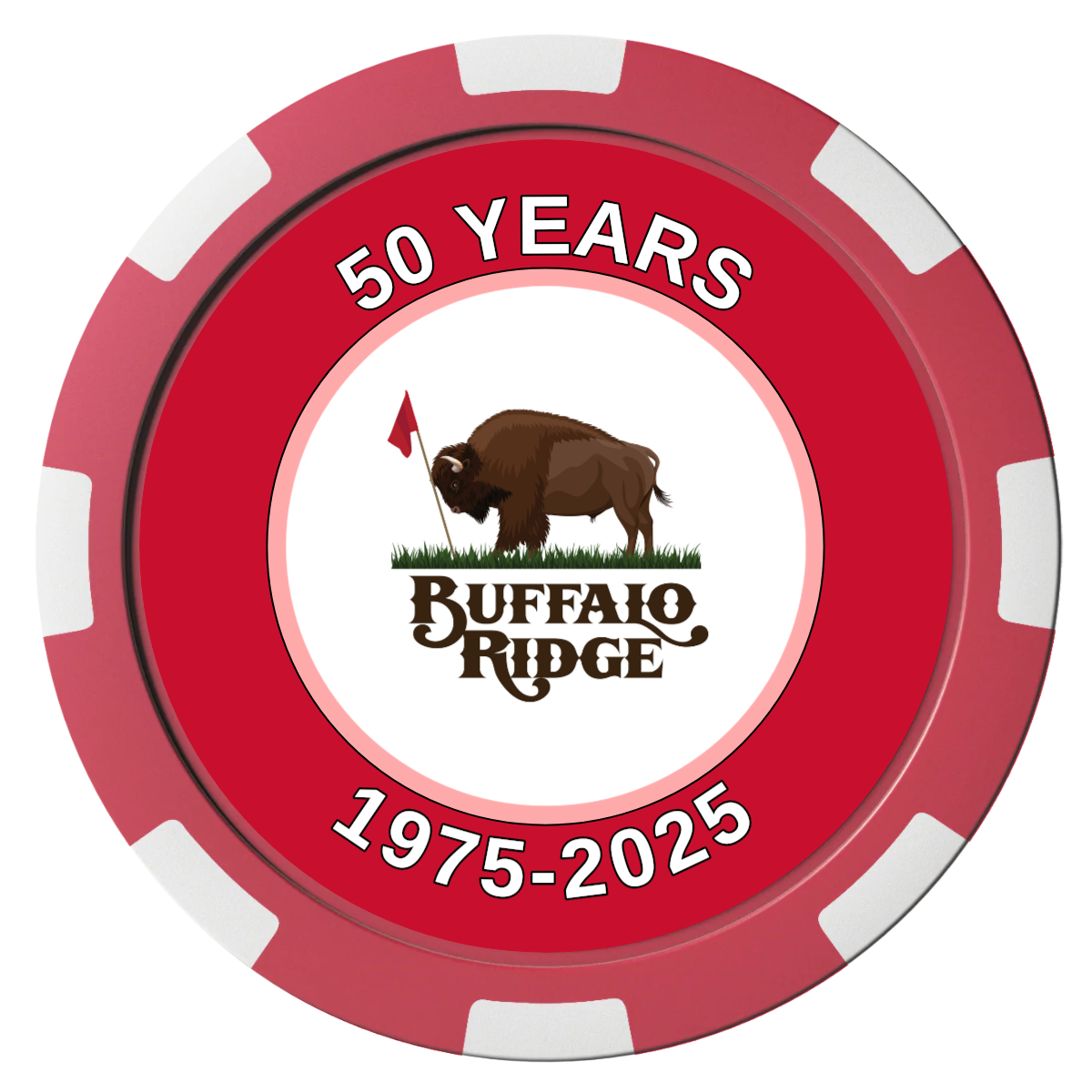 Branded Golf Pro Shop Composite Poker Chips - Black / 8 Spot - Front