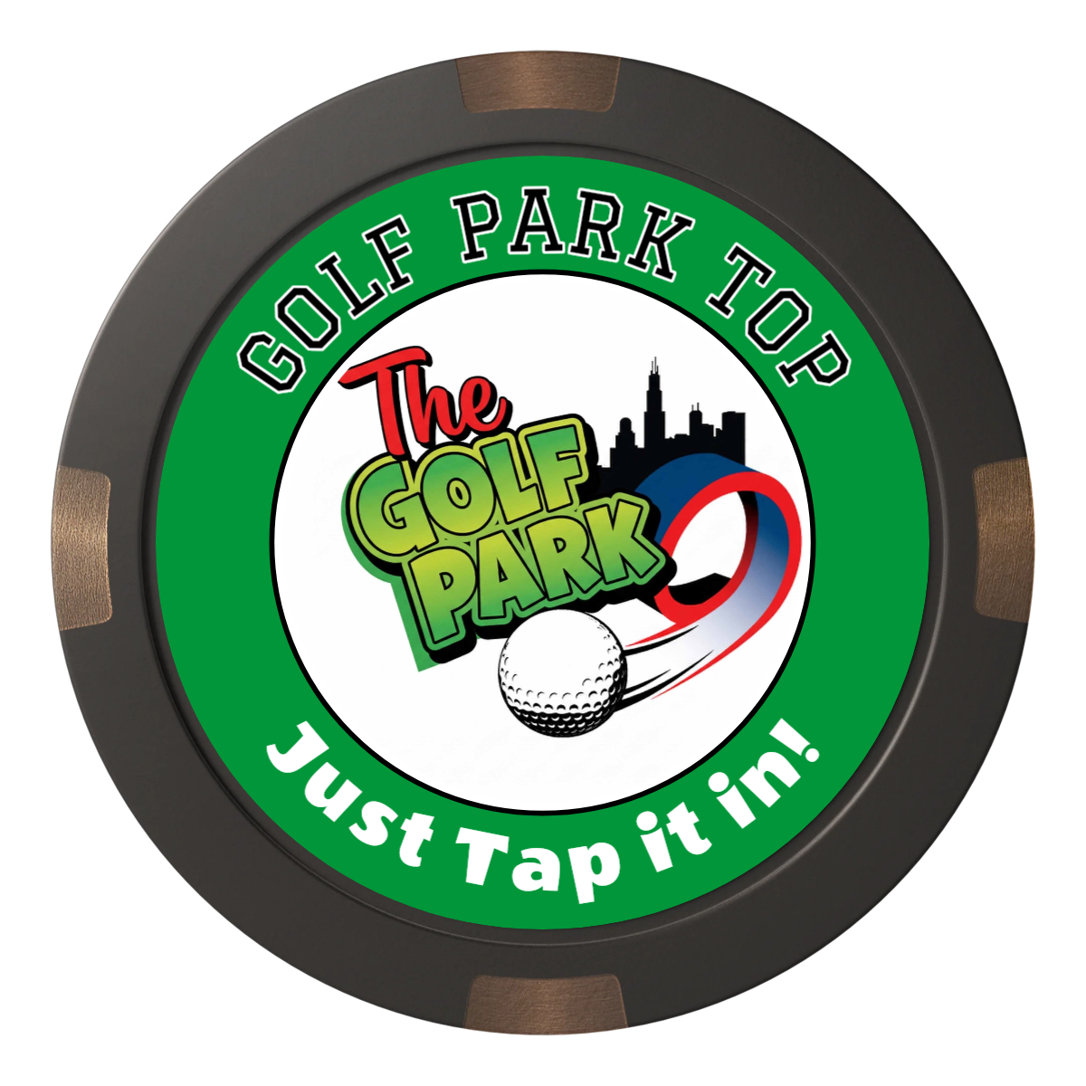 Golf Slogan Composite & Metal Hybrid Poker Chips - Black - Back