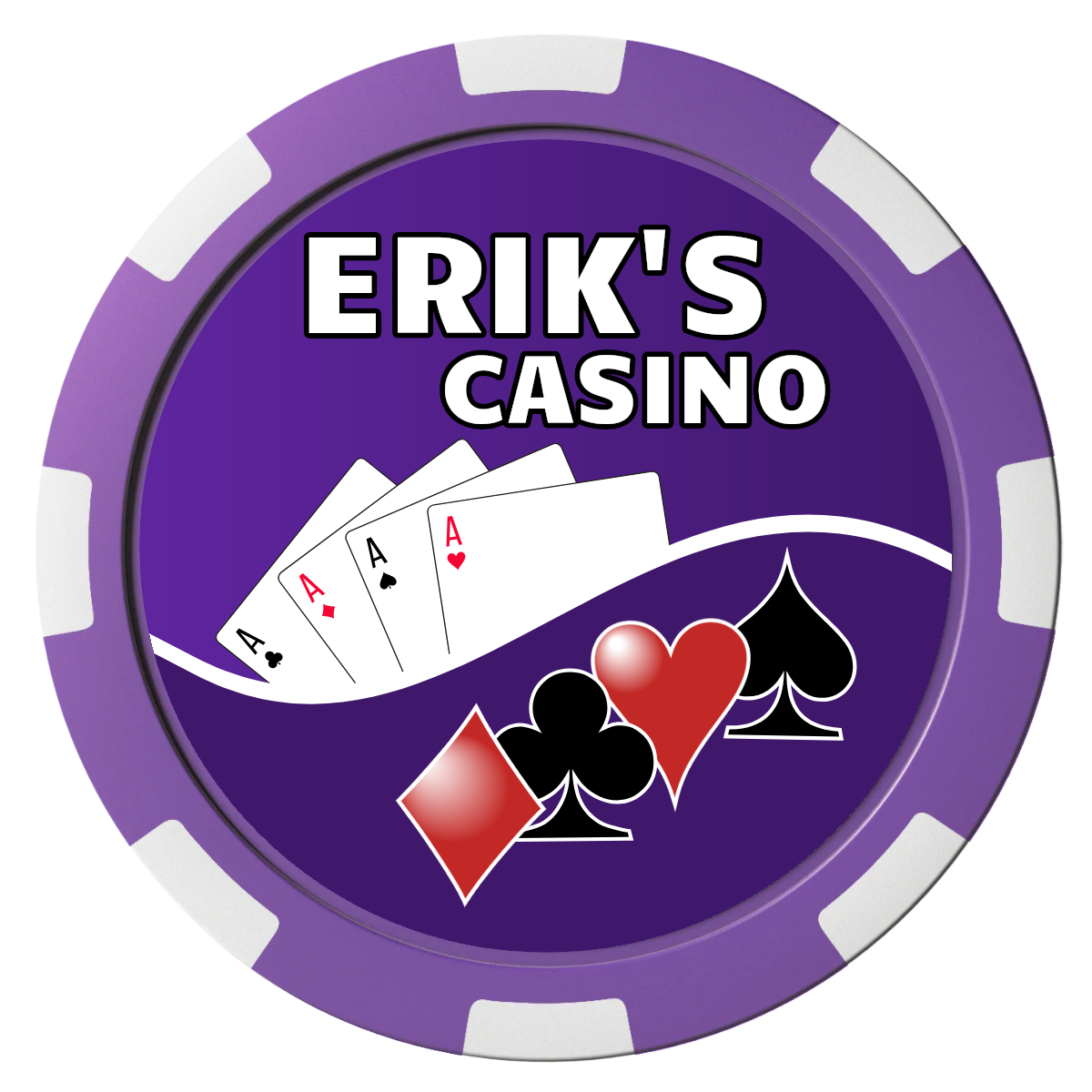 Erik's Casino Composite Poker Chips - Purple / 8 Spot - Front
