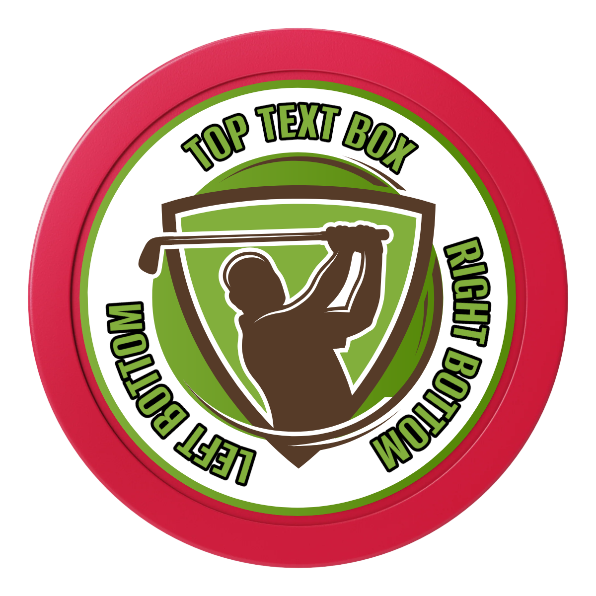 The Golfer 2" Oversized Poker Chips - Red - Back