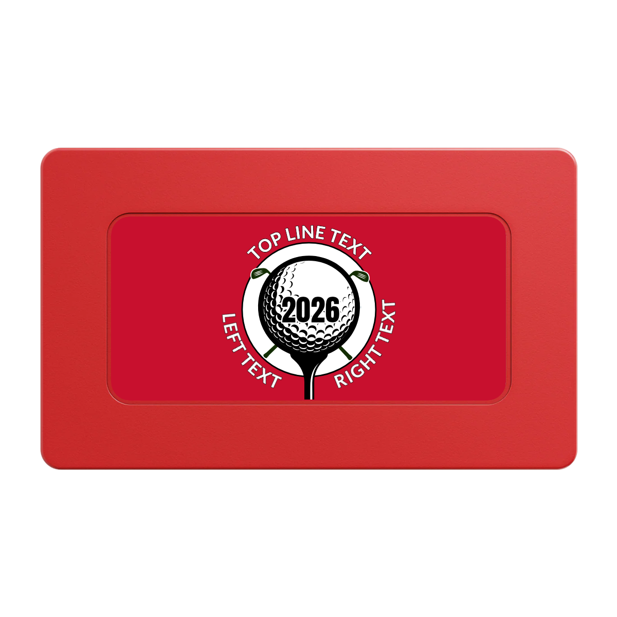 Tee it up Rectangular Poker Chip Plaques - Red - Front