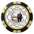 Save the Date Element Clay Poker Chips - Black / Monte Carlo / 40mm - Front