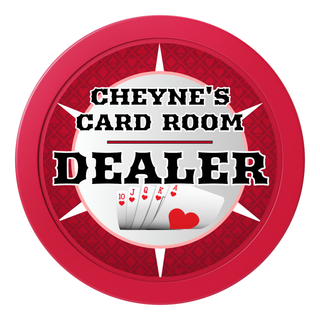 Cheyne's Card Room 2" Composite Dealer Button - Red - Back