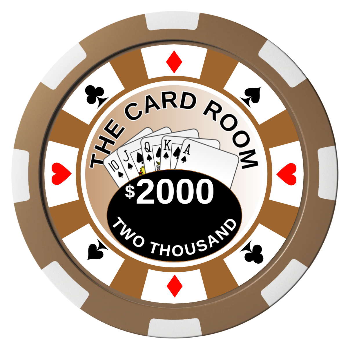 A Suitable Design Composite Poker Chips - Brown / 8 Spot - Back