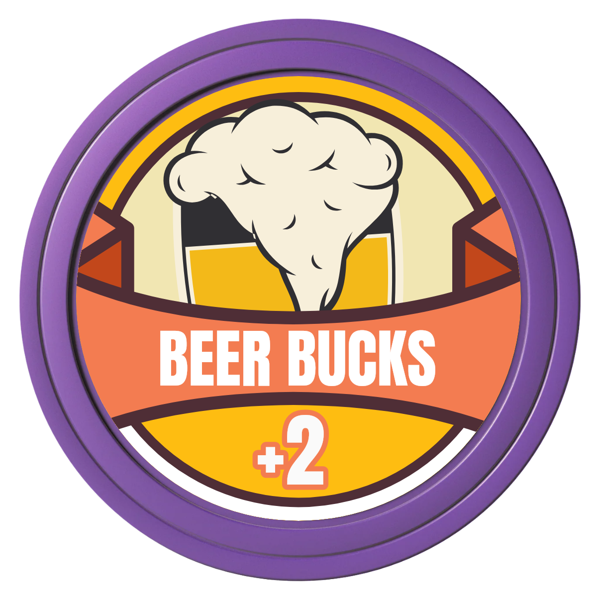 Banner Brew Composite Poker Chips - Purple / Solid - Front