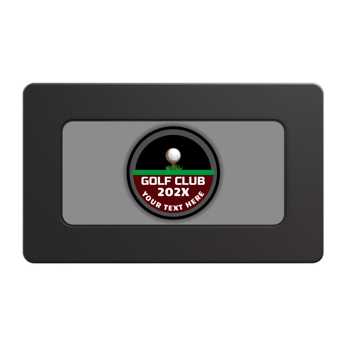 Teed Up Rectangular Poker Chip Plaques - Black - Front