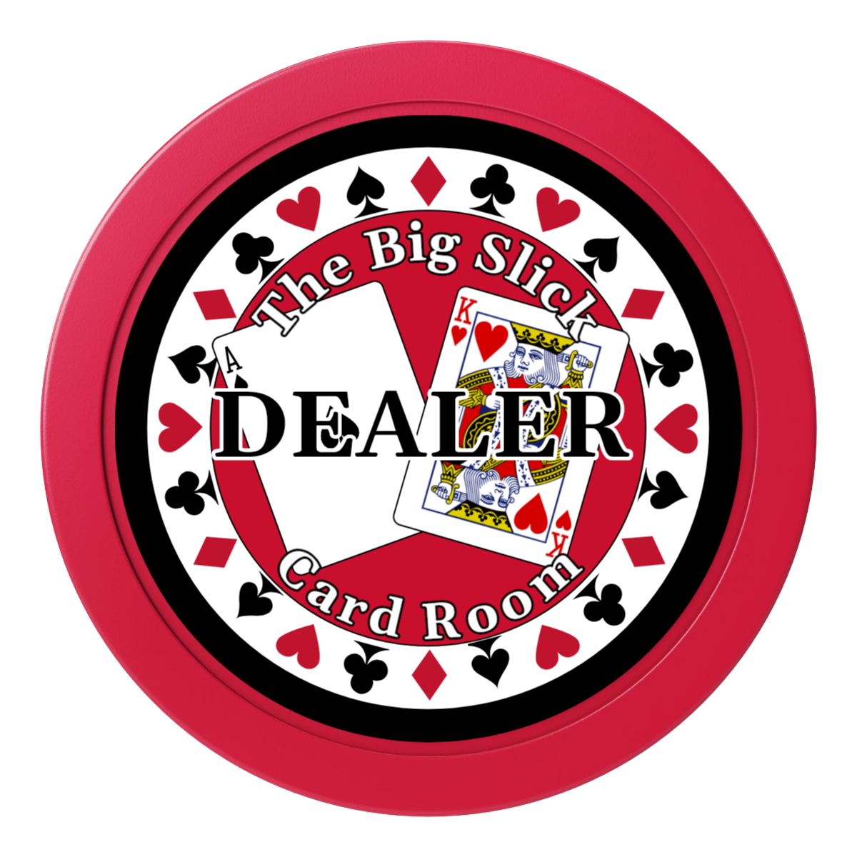 AK Big Slick 2" Composite Dealer Button - Red - Back