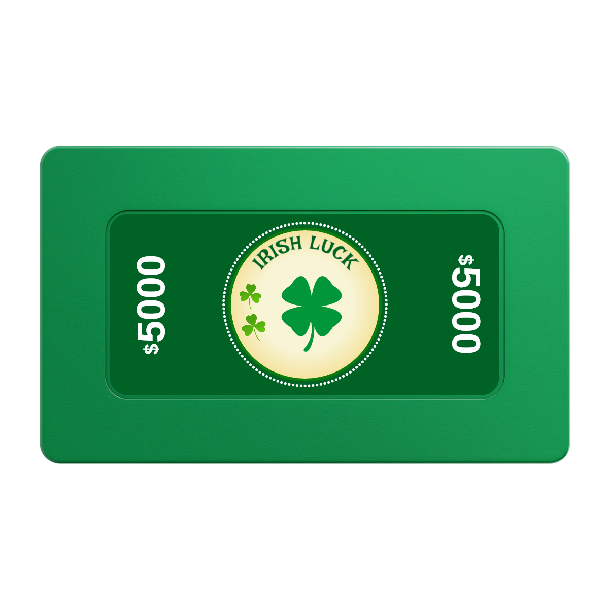 Irish Luck Rectangular Poker Chip Plaques - Green - Front