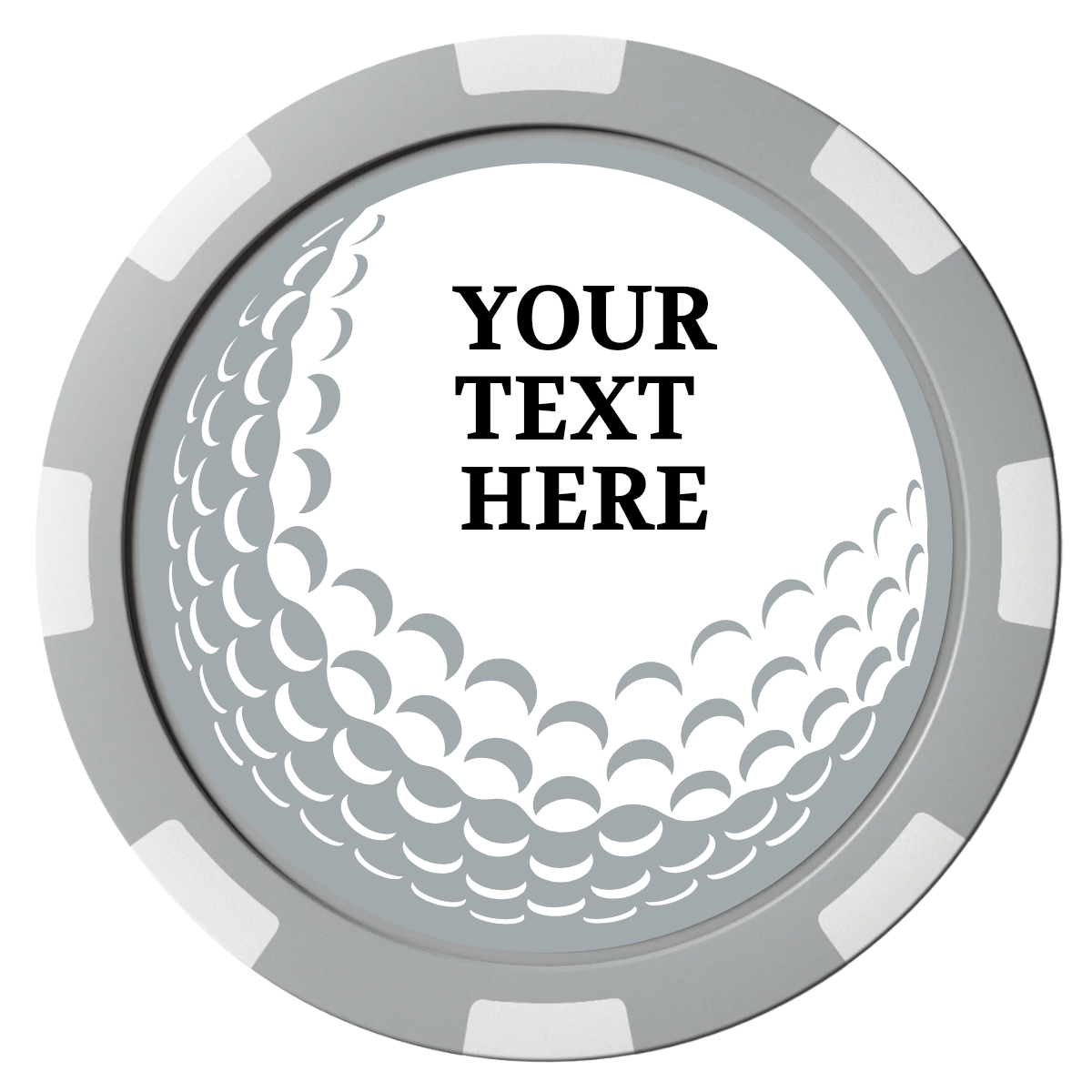 Hole In One Composite Poker Chips - Gray / 8 Spot - Front