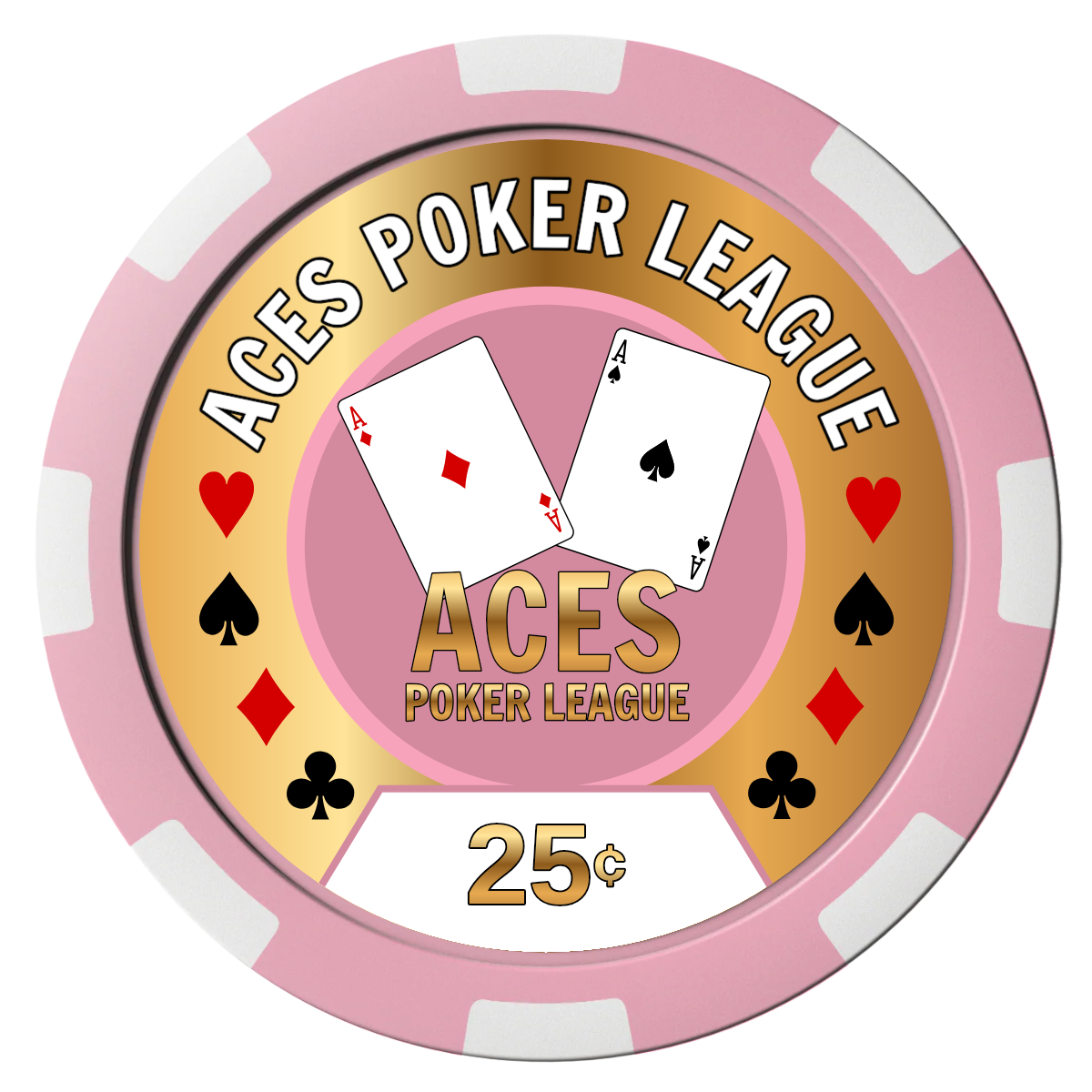 Aces Poker League Composite Poker Chips - Pink / 8 Spot - Front