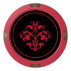 Gothic Revival Composite & Metal Hybrid Poker Card Protectors - Red - Front