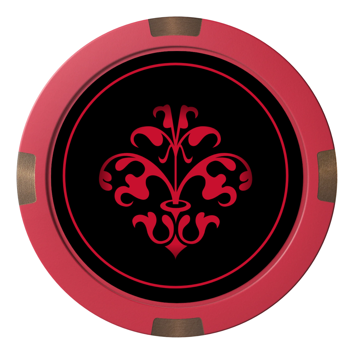 Gothic Revival Composite & Metal Hybrid Poker Card Protectors - Red - Front