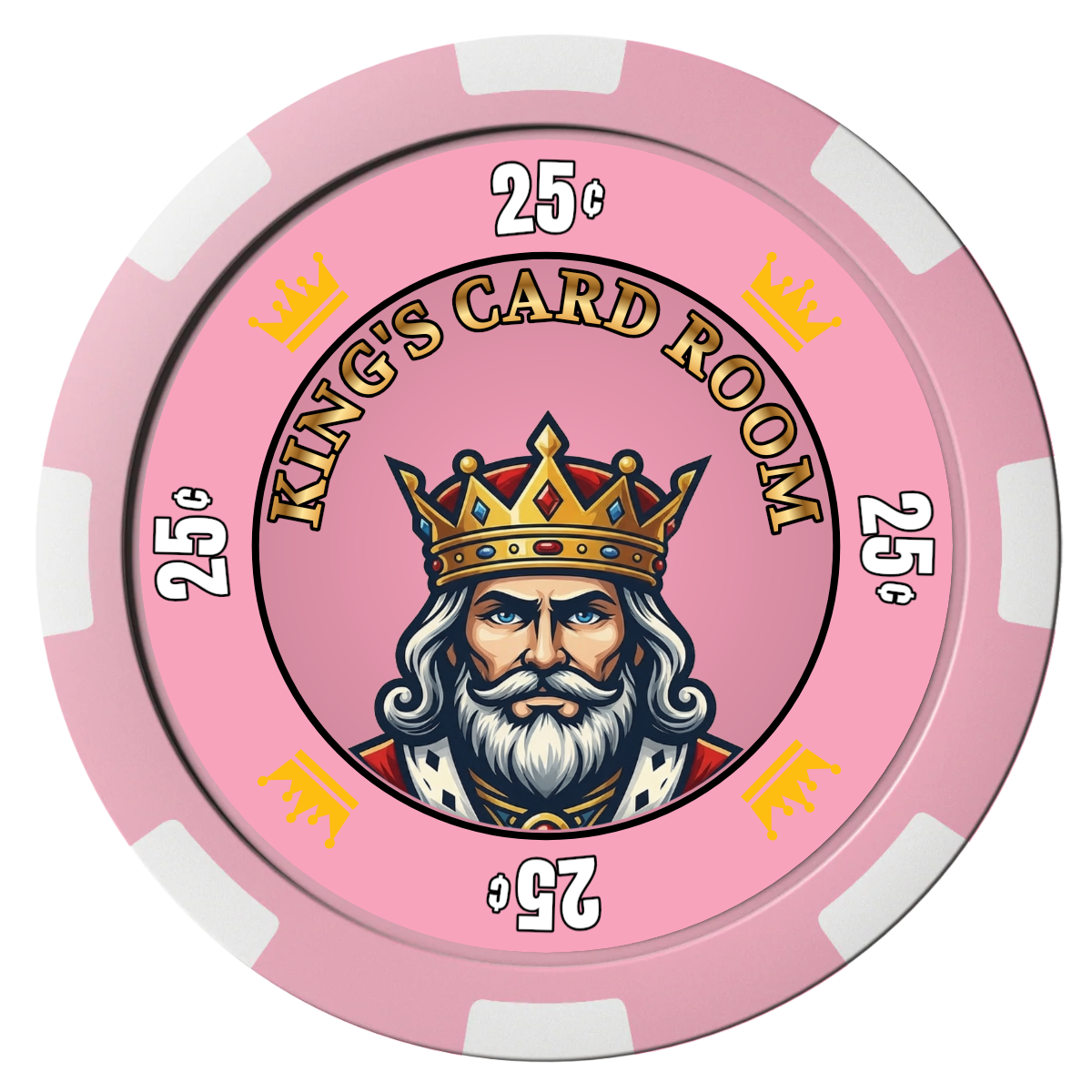 Kings Composite Poker Chips - Pink / 8 Spot - Front