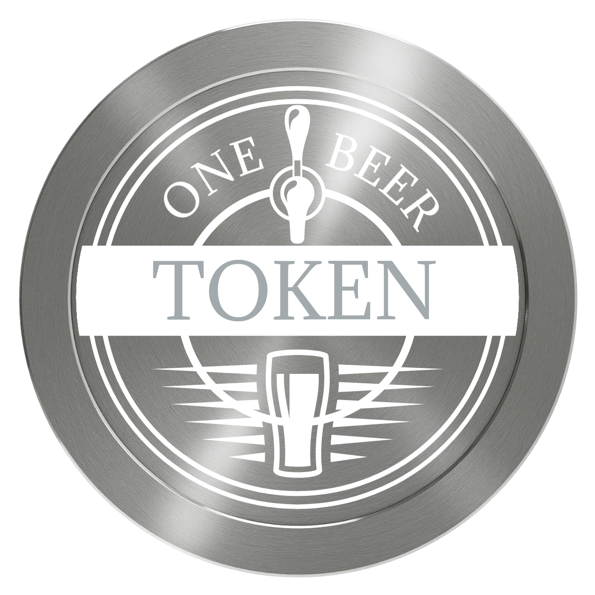 Tap Out Aluminum Poker Chips - Silver - Back