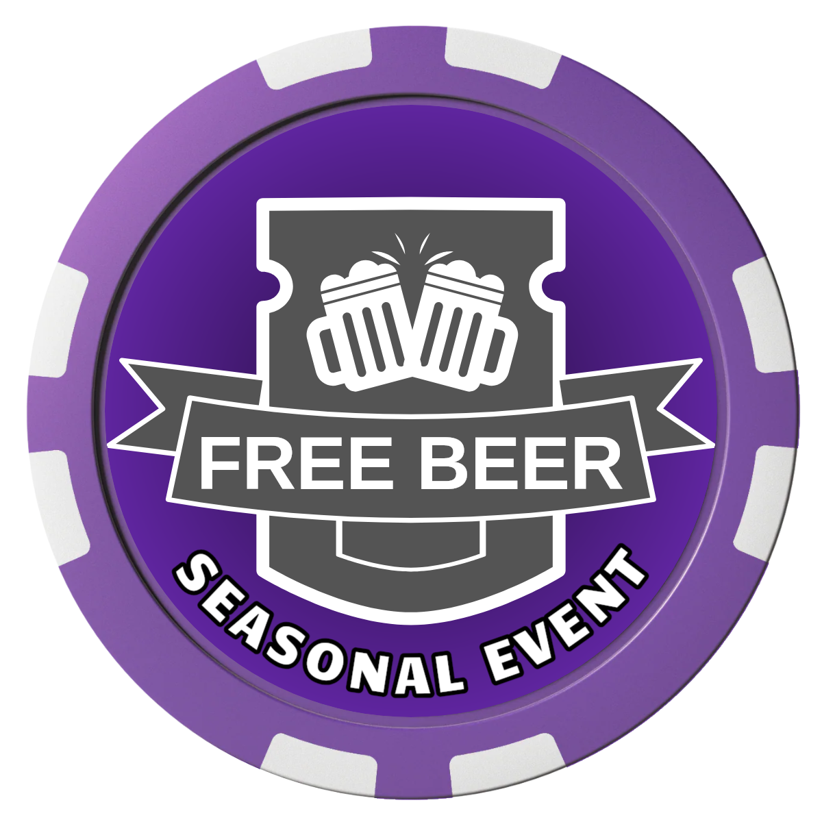 Craft Beer #001 Composite Poker Chips - Purple / 8 Stripe - Front