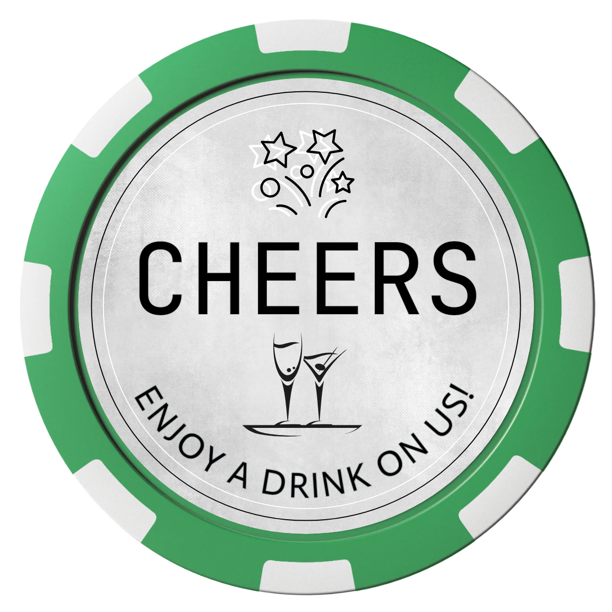 Chique Wedding Token Composite Poker Chips - Green / 8 Spot - Front