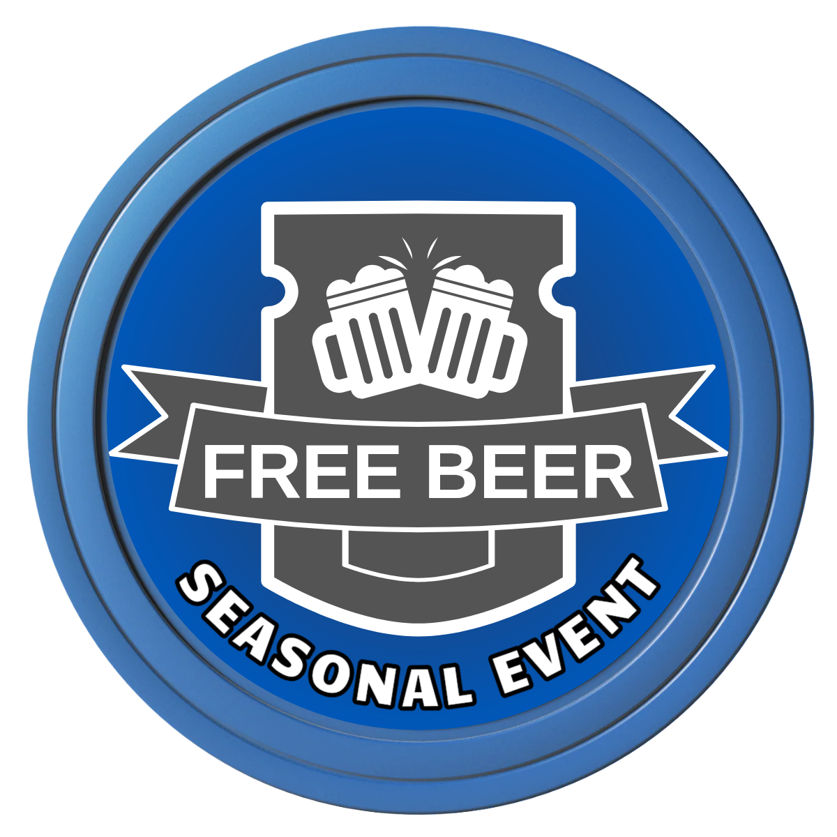 Craft Beer #001 Composite Poker Chips - Blue / Solid - Front