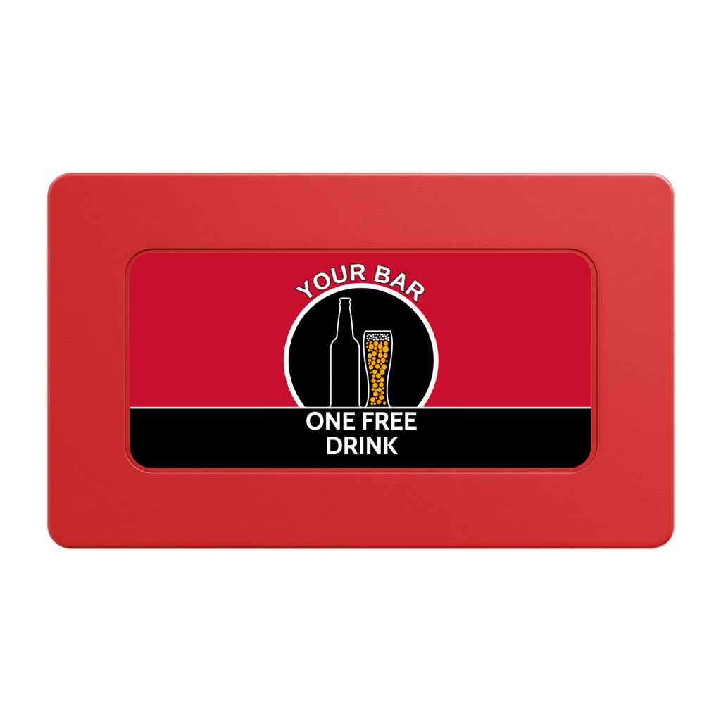 Beer and Glass Rectangular Poker Chip Plaques - Red - Front