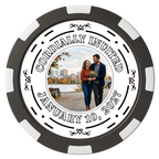 Save the Date Element Magnetic Composite Poker Chips - Black / 8 Spot - Front