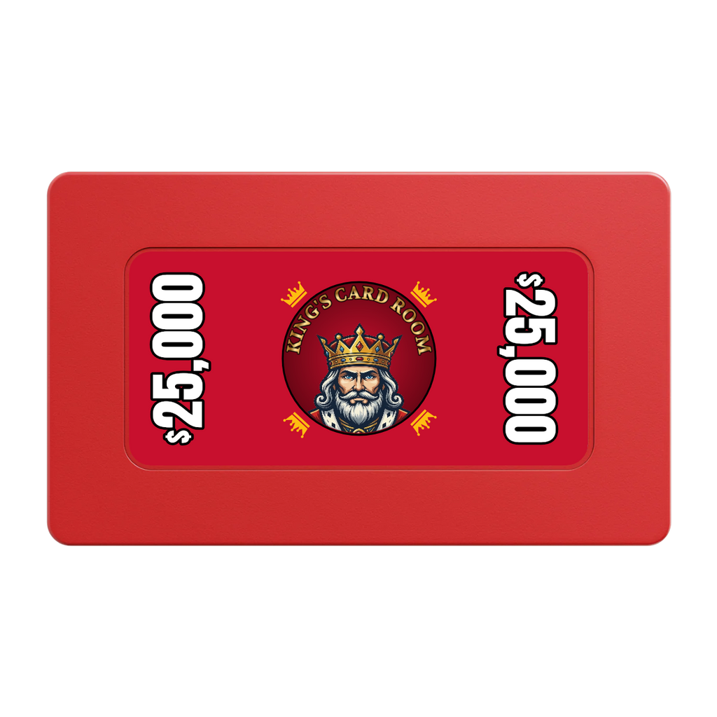 Kings Rectangular Poker Chip Plaques - Red - Front
