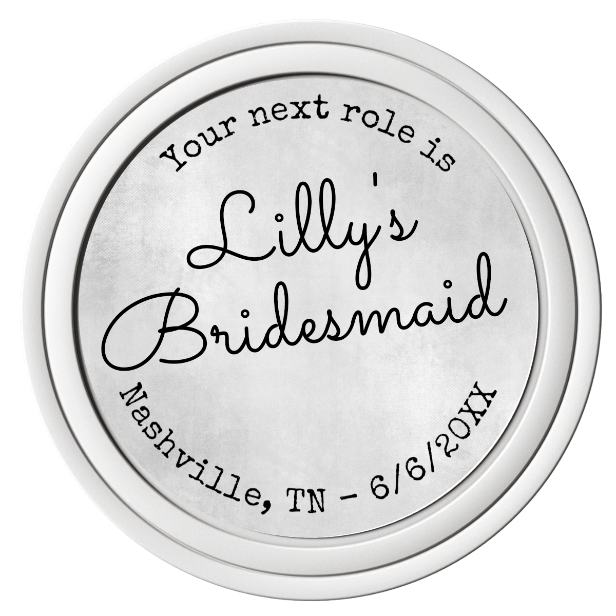 Be My Bridesmaid Simple Composite Poker Chips - White / Solid - Front