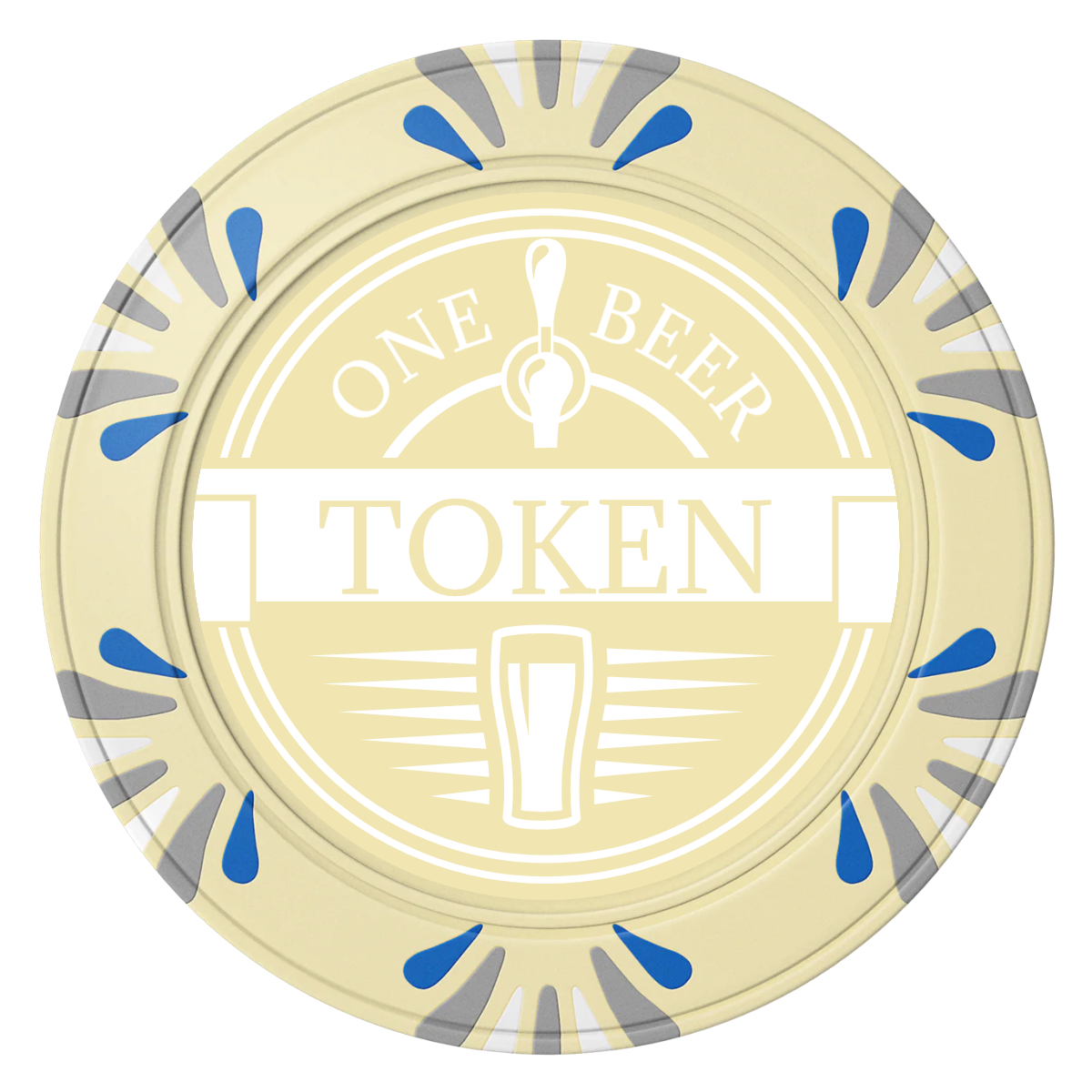 Tap Out Clay Poker Chips - Ivory / Macau / 40mm - Front