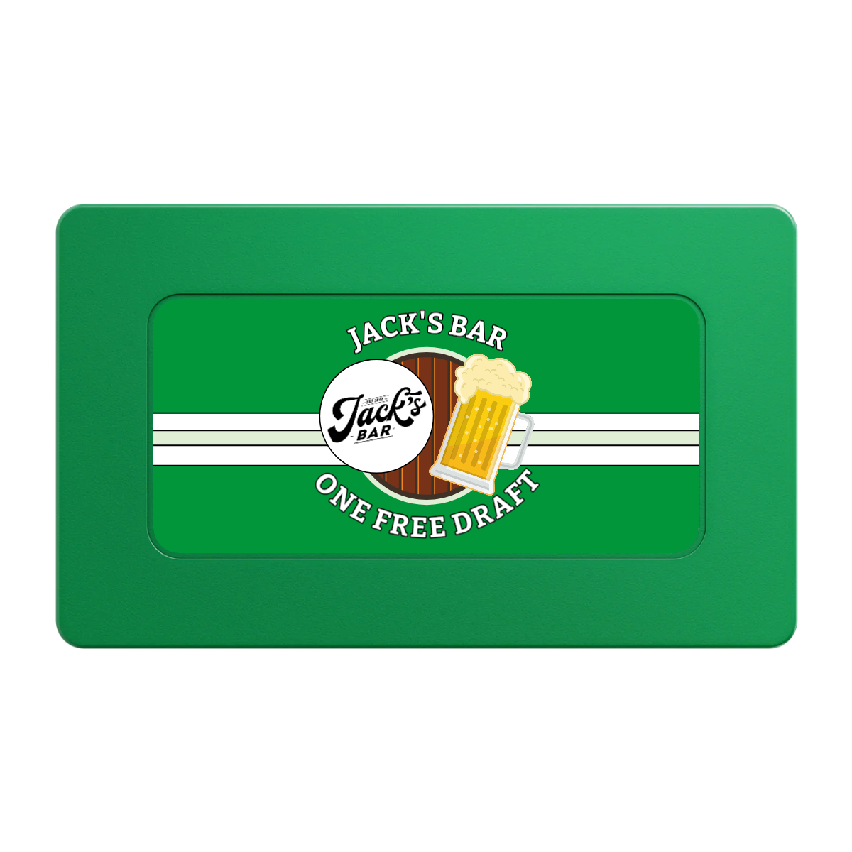 Jack's Bar Rectangular Poker Chip Plaques - Green - Front